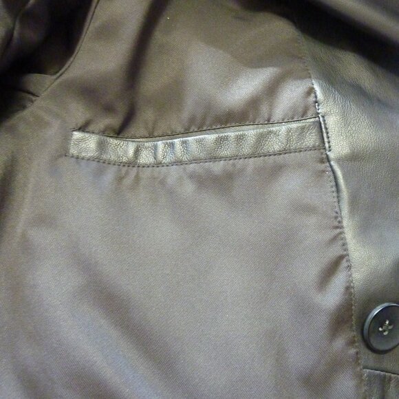 Young Poets Society Double Breasted Leather Trench Coat - Picture 13 of 15